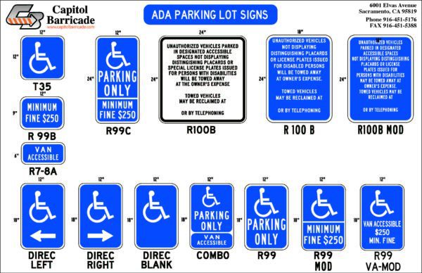 ADA Parking Lot Signs