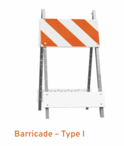 type 1 street barricade for rent