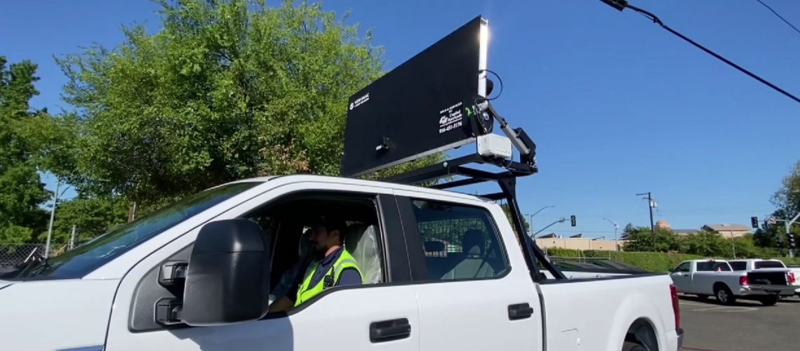 truck installed portable message board