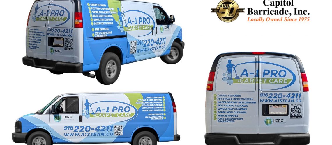 A1 carpet care full body wrap on van