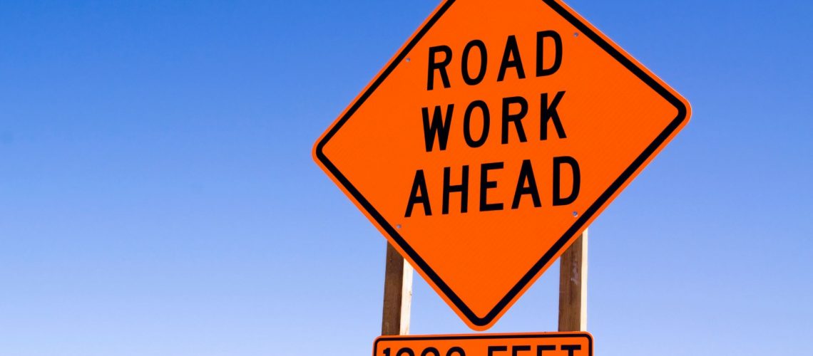 road work ahead traffic control sign