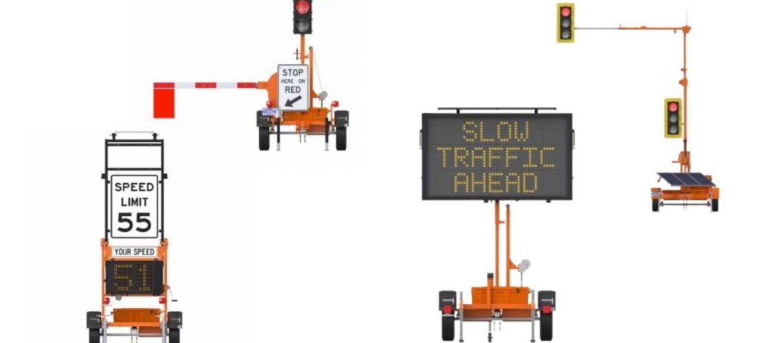 trailer mounted traffic signals and signs capitol barricade