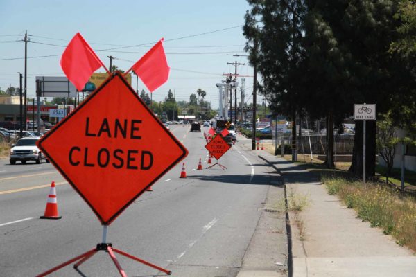 Lane Closed Road Sign