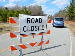 Road Closed Sign Barricade