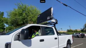 truck installed portable message board