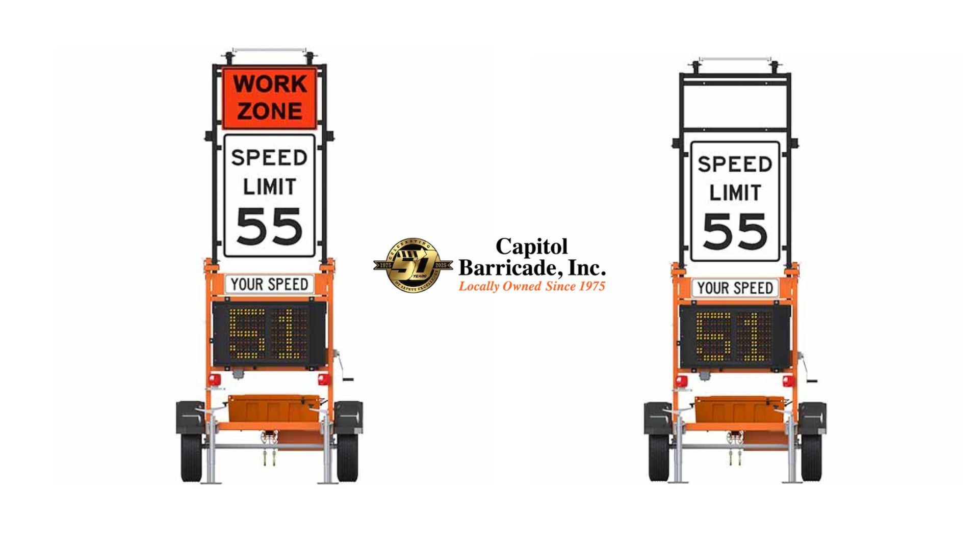 speed sign for rent or purchase from capitol barricade