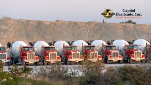 fleet vehicles with capitol barricade logo on the side of the image