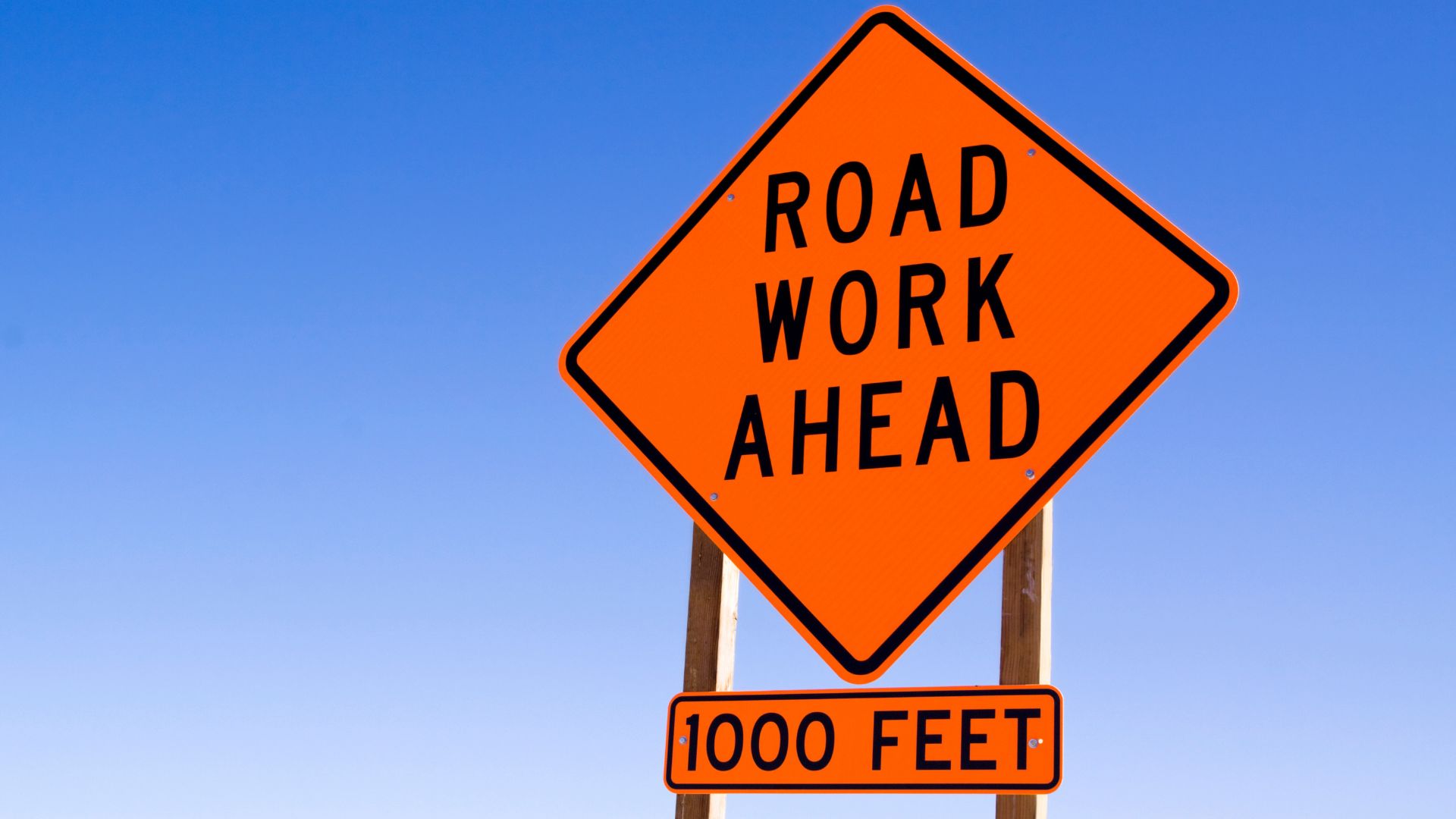 road work ahead traffic control sign