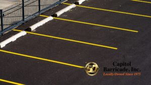 concrete parking lot car stops capitol barricade