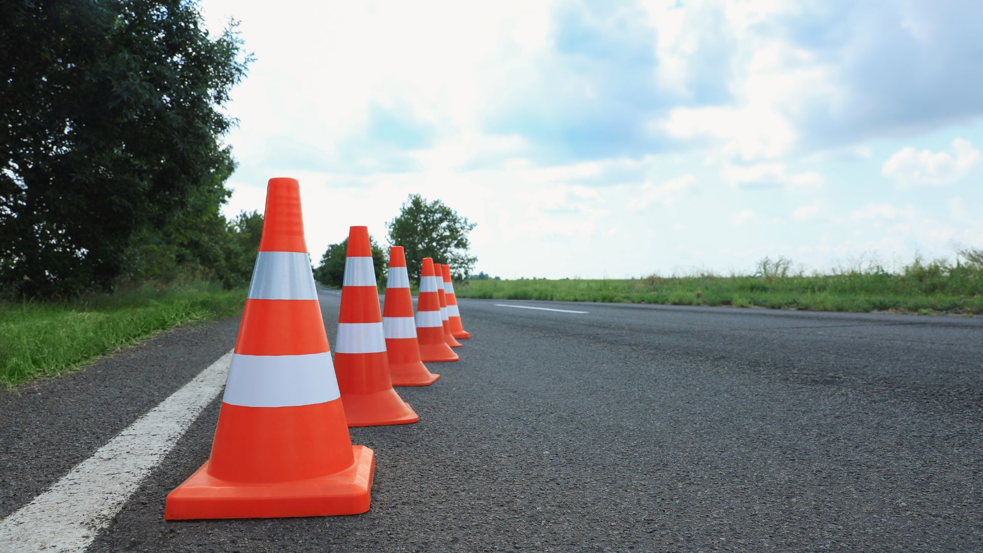 traffic cones on the road