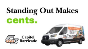 professional vehicle graphics truck with capitol barricade logo