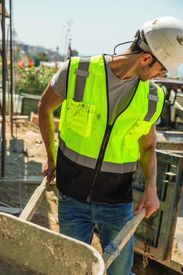 Working Man Wearing Protective Vest